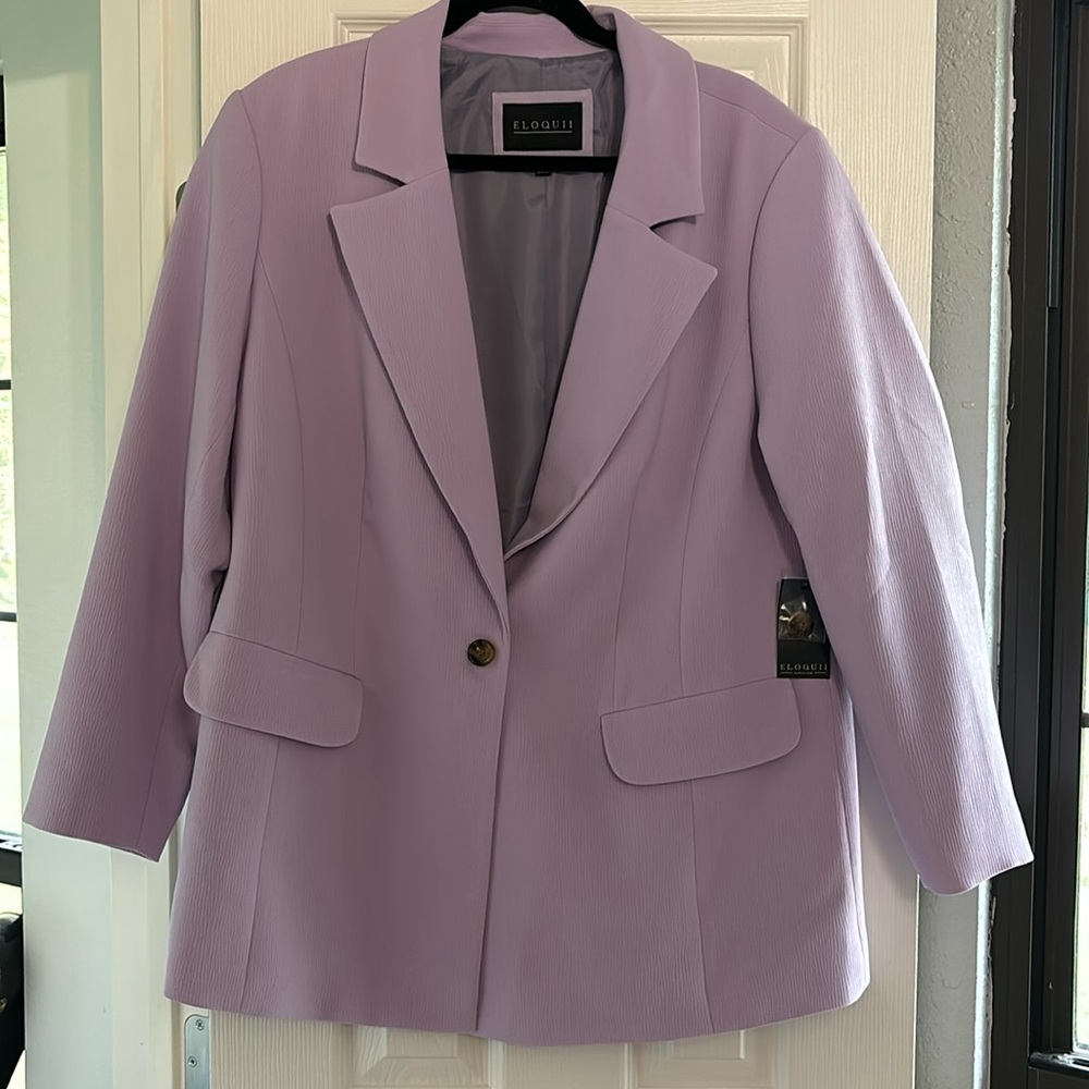 ELOQUII Lilac One Button Blazer Sz 14